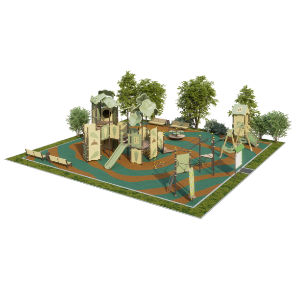 Игровая площадка Тайга 15x15м — вариант 1